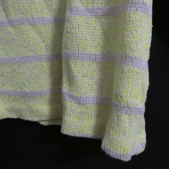 FLUO | medium | Vibrant Yellow and Grey Striped Long Sleeve Top - Picture 8 of 16